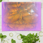 Buddha-Küchentuch der lila Auras meditierendes Geschirrtuch (Gefaltet)