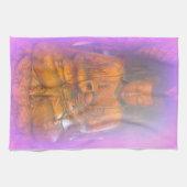 Buddha-Küchentuch der lila Auras meditierendes Geschirrtuch (Horizontal)