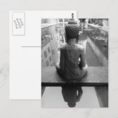 Buddha-Kunst-Schwarzweiss-Foto-Postkarte Postkarte (Vorne/Hinten)