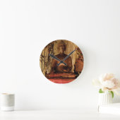 BUDDHA: Kupferne Statue Runde Wanduhr (Zuhause)