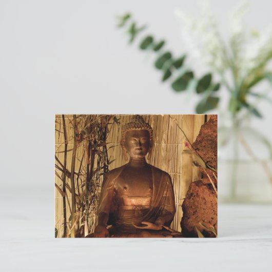 BUDDHA : Kupferstatue Postkarte (Stehend Vorderseite)