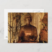 BUDDHA : Kupferstatue Postkarte (Vorne/Hinten)