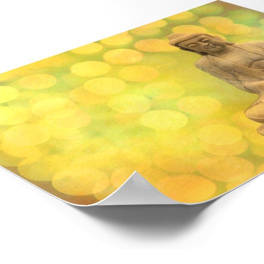 Buddha-Licht (gelb) Poster (Ecke)