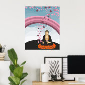 Buddha Liebe Hearts Poster (Heimbüro)