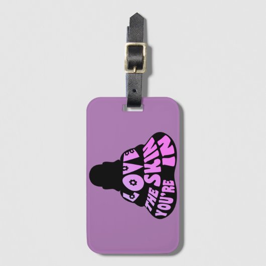 Buddha-Liebe Lila Gepäckanhänger (Vorderseite Vertikal)