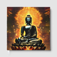 Buddha-Logo weiß liniertes Gästebuch
