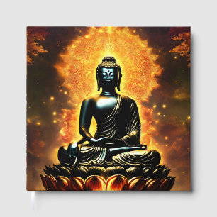 Buddha-Logo weiß liniertes Gästebuch