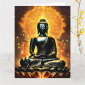 Buddha Logo White Lined Guest Book Karte (Gelbe Blume)