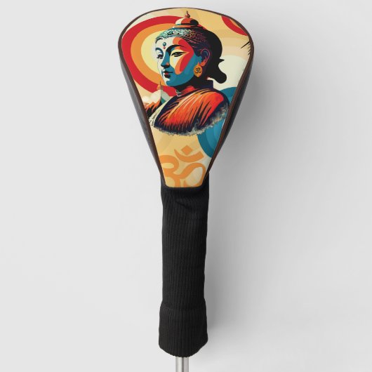 Buddha Lord Retro Pop Art Unsichtbar Golf Headcover (Vorderseite)