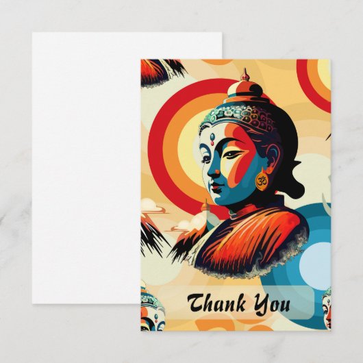 Buddha Lord Retro Pop Dankeskarte (Vorne/Hinten)