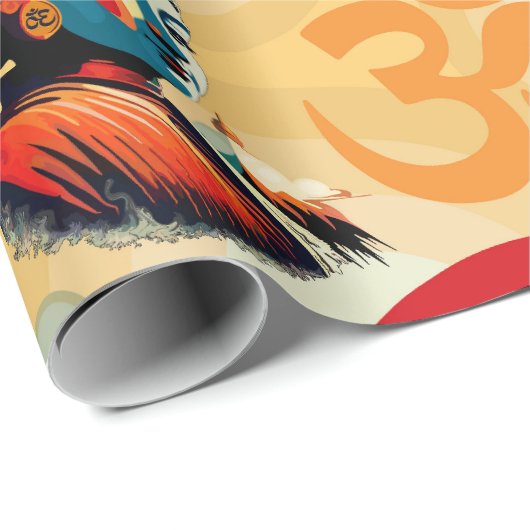 Buddha Lord Retro Pop Geschenkpapier (Rolleneckpunkt)