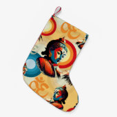 Buddha Lord Retro Pop Kleiner Weihnachtsstrumpf (Vorderansicht (hängend))