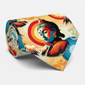 Buddha Lord Retro Pop Krawatte (Gerollt)