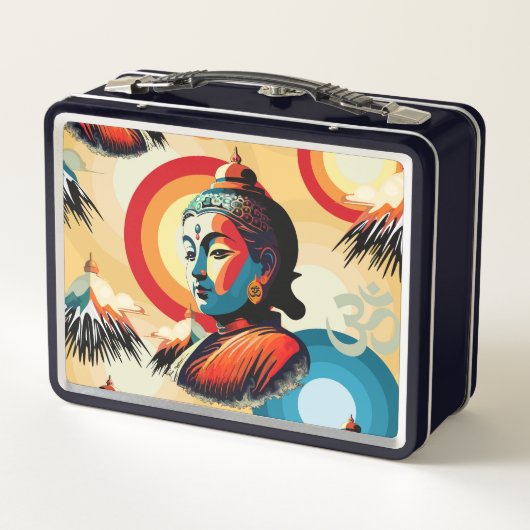 Buddha Lord Retro Pop Metall Brotdose (Rückseite)