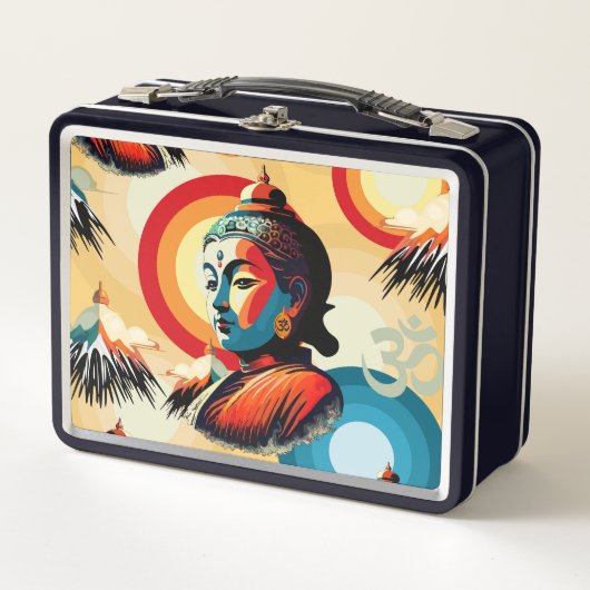 Buddha Lord Retro Pop Metall Brotdose (Vorderseite)