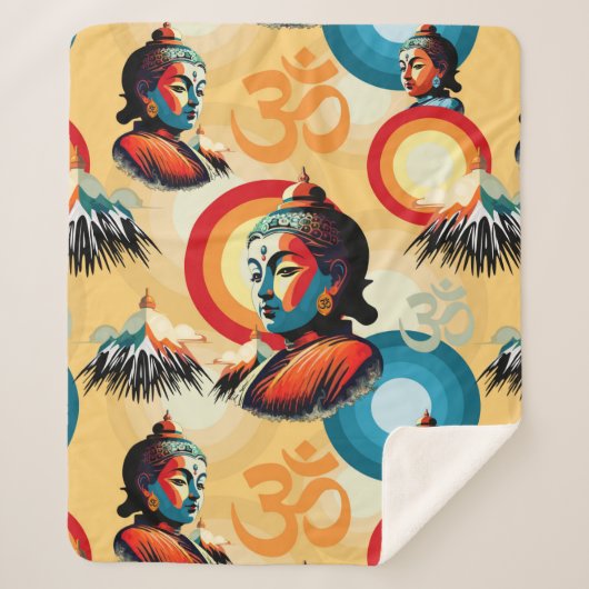 Buddha Lord Retro Pop Sherpadecke (Vorderseite)