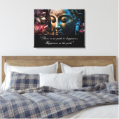 Buddha Lotus Blume Zitat Stretched Canvas Print Leinwanddruck (Insitu (Schlafzimmer))