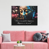 Buddha Lotus Blume Zitat Stretched Canvas Print Leinwanddruck (Insitu (Wohnzimmer))