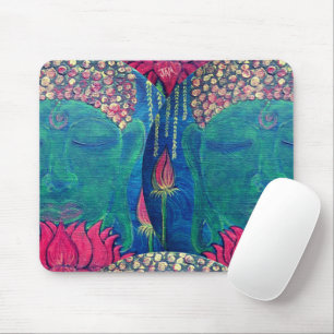 Buddha Lotus grüne Meditation Buddhismus Mouse Pa Mousepad
