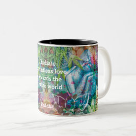 Buddha Lotus Mandala Wasserfarbe Zweifarbige Tasse