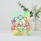 Buddha Lotus Postkarte (Stehend Vorderseite)