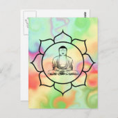 Buddha Lotus Postkarte (Vorne/Hinten)