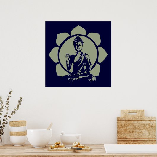 Buddha Lotus Print Poster (Küche)