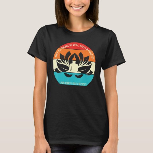 Buddha Love Kindness Retro Mindfulness Meditate T-Shirt (Vorderseite)