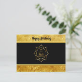 Buddha macht Yoga Meditation spirituelle Goldfolie Postkarte (Stehend Vorderseite)