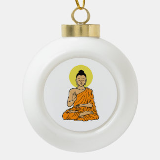 Buddha-Magnet Keramik Kugel-Ornament