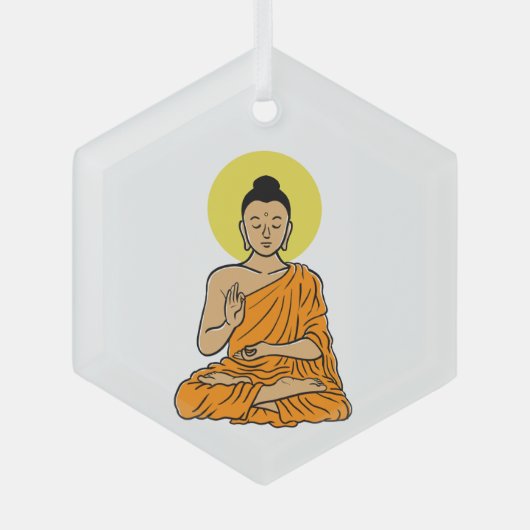 Buddha-Magnet Ornament Aus Glas (Vorderseite)