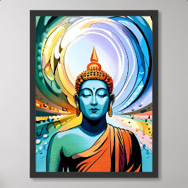 Buddha Malerei Kunst für Meditation und inneren Fr Poster