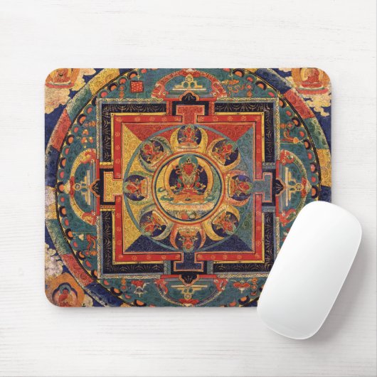 Buddha-Mandala-Antiken-Tibetaner Thanka Mousepad (Mit Mouse)
