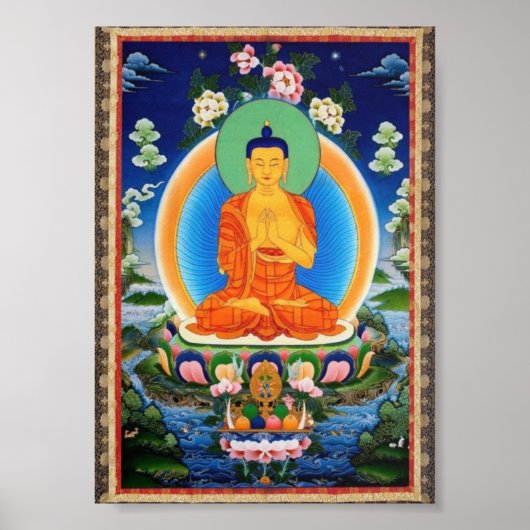 Buddha Mandala Antique Tibetan Thanka Poster (Vorne)