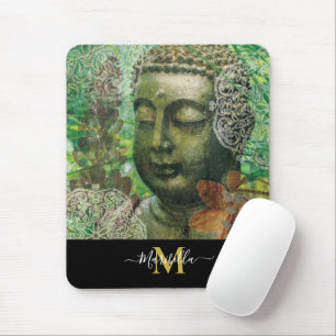 Buddha Mandala Boho Personalize Monogram Mousepad