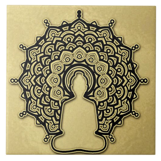 Buddha Mandala Keramik Tile. Fliese (Vorderseite)