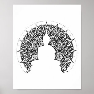 Buddha-Mandala Spiritueller Yogi Zen-Buddhismus Vi Poster