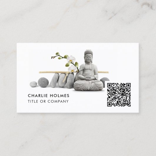 BUDDHA Mediation und Yoga Business Card | QR-Code Visitenkarte (Vorderseite)