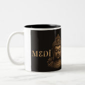 Buddha Meditates Zweifarbige Tasse (Links)