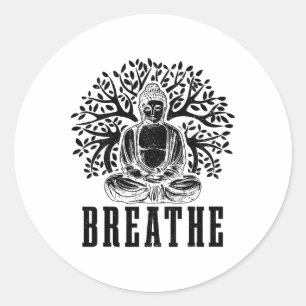 Buddha-Meditation Atmung Yoga Zen Buddhismus Yogi Runder Aufkleber