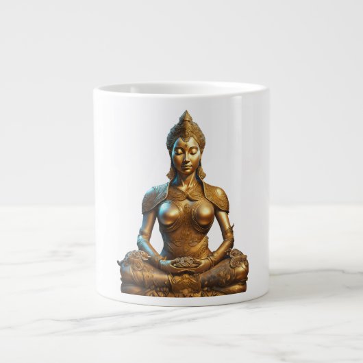 Buddha Meditation Geschenk Zen Gold Religion Indie Jumbo-Tasse (Vorderseite)