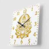 Buddha Meditation in Lotus Quadratische Wanduhr (Winkel)
