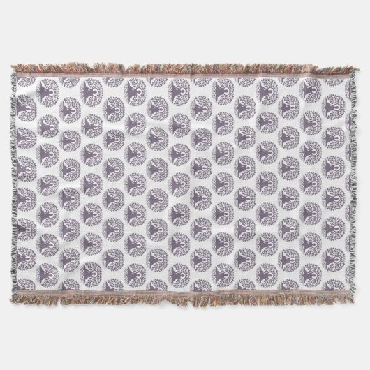 Buddha Meditation Lavender Pattern Decke (Vorderseite)