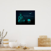 Buddha Meditation Lotus Blume Östliche Religion Poster (Küche)