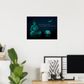 Buddha Meditation Lotus Blume Östliche Religion Poster (Heimbüro)