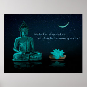 Buddha Meditation Lotus Blume Östliche Religion Poster