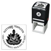 Buddha Meditation Lotus Pose #1P Name Ret Adresse Permastempel (Beispiel)