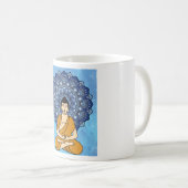 Buddha Meditation Mandala Retro Kaffeetasse (VorderseiteRechts)