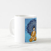 Buddha Meditation Mandala Retro Kaffeetasse (Vorderseite Links)