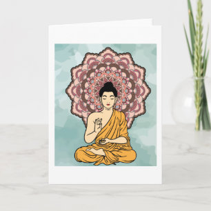 Buddha Meditation Mandala Retro Karte